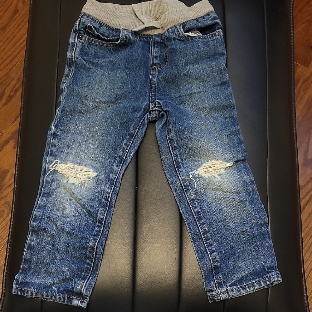 The Children's Place Blue Jeans with Gray Waistband